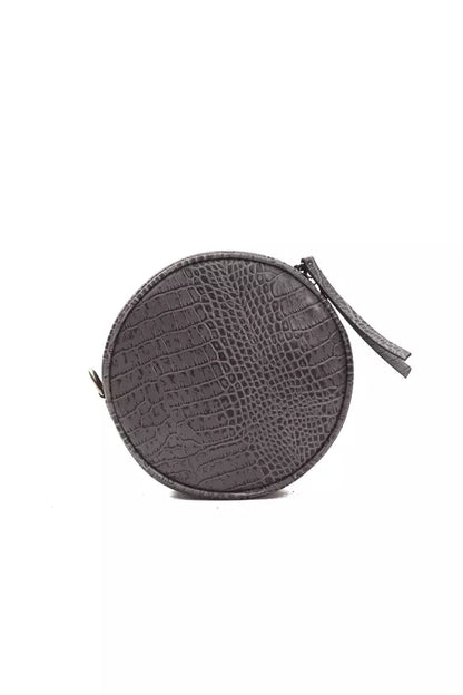 Pompei Donatella gray leather crossbody bag with crocodile print