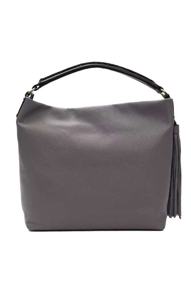 Gray Pompei Donatella leather shoulder bag