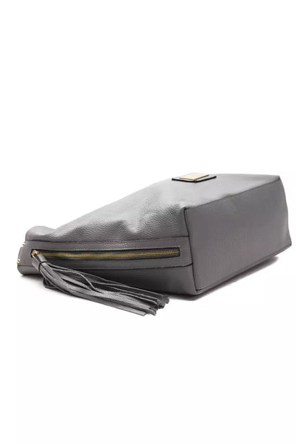 Gray Pompei Donatella leather shoulder bag