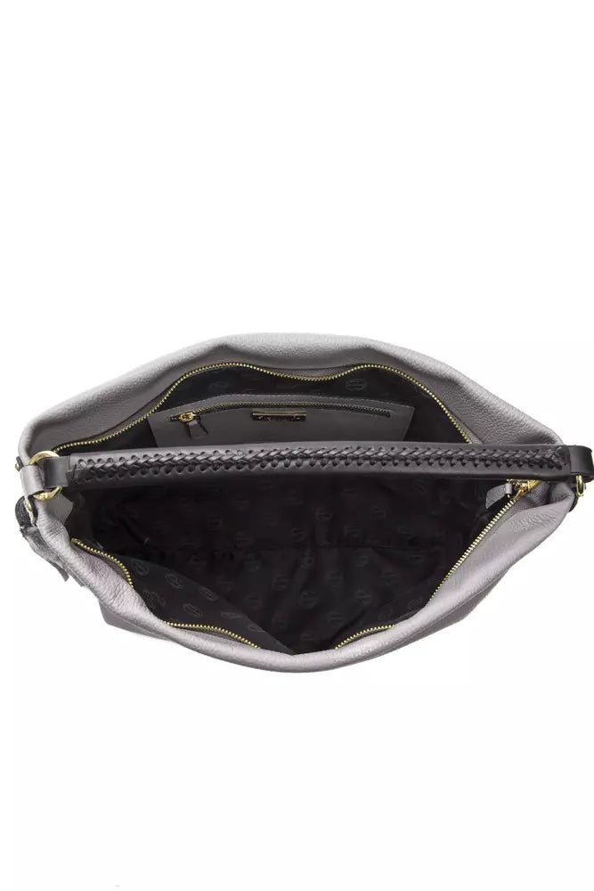 Gray Pompei Donatella leather shoulder bag