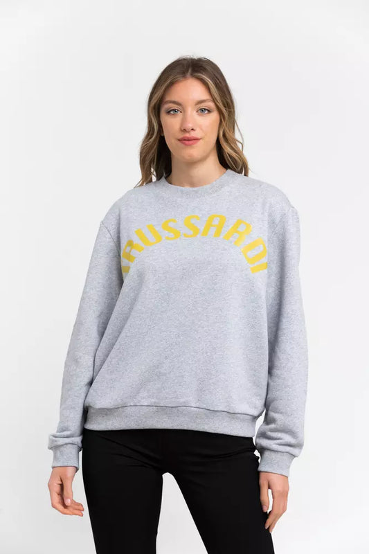 Gray Trussardi sweatshirt in cotton and polyester