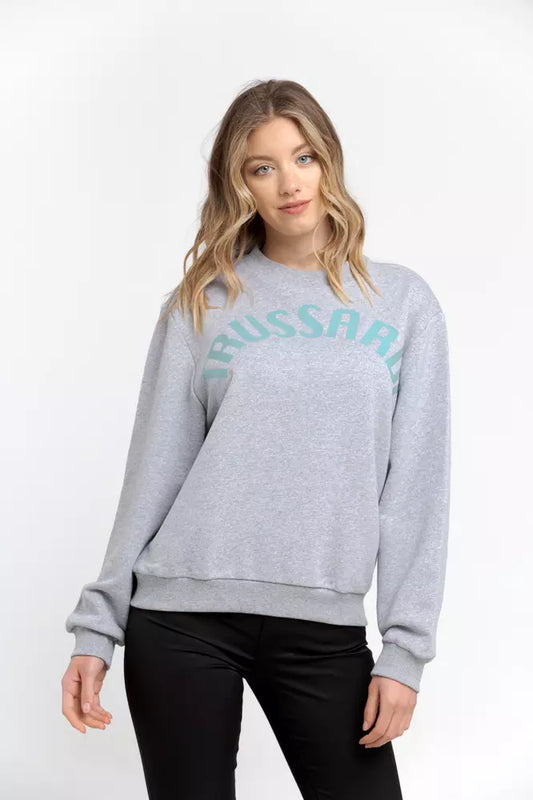 Trussardi gray cotton and polyester sweatshirt