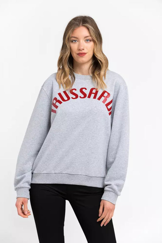 Gray Trussardi sweatshirt in cotton and polyester