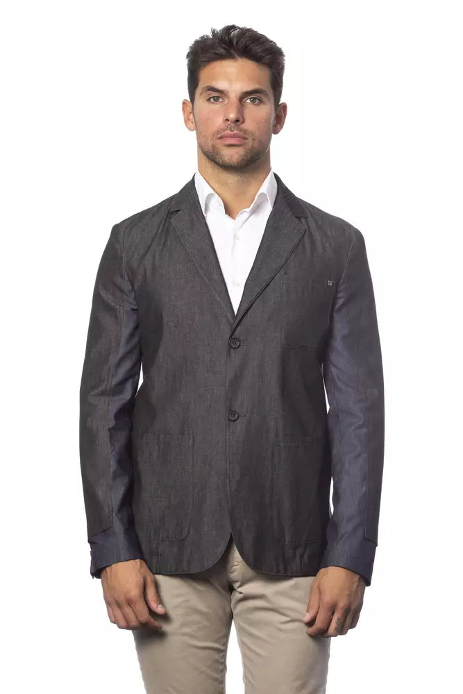 Verri Men's Single-Breasted Cotton-Blend Blazer – Grey