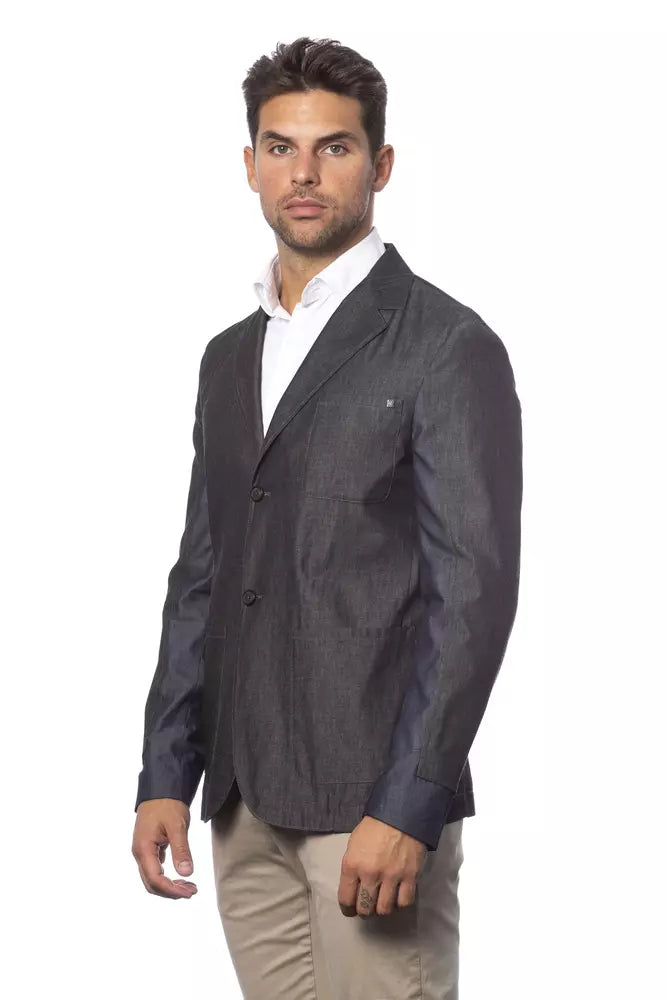 Verri Men's Single-Breasted Cotton-Blend Blazer – Grey
