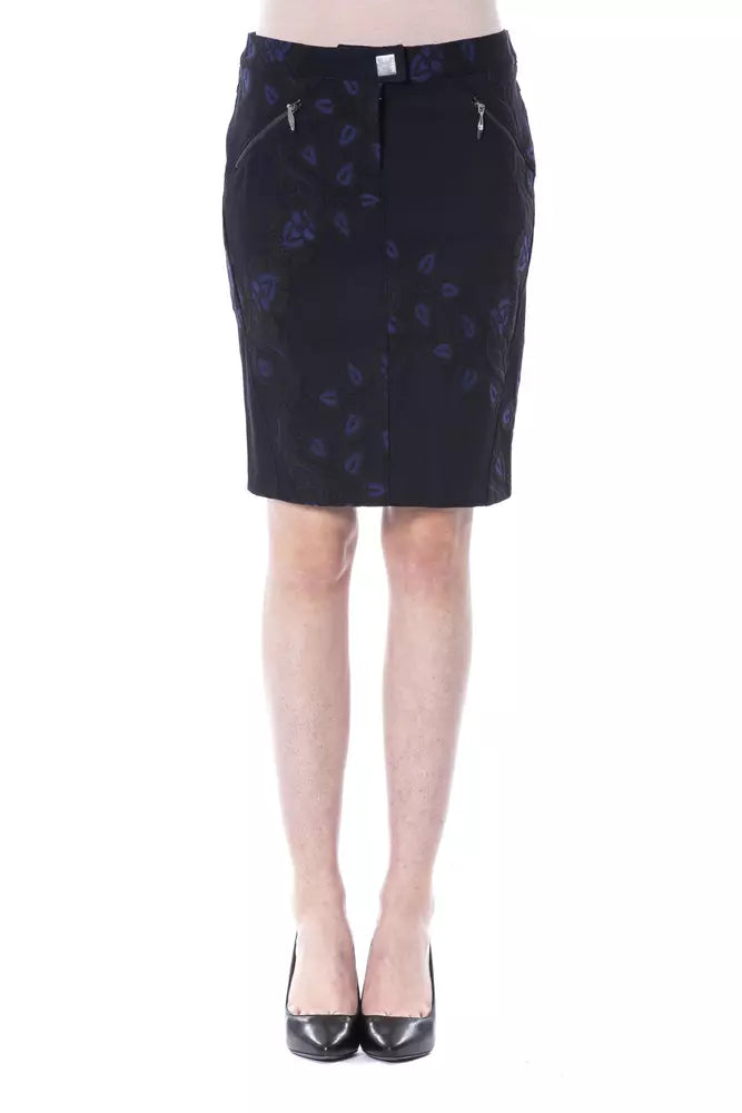 BYBLOS Blue Cotton Denim Skirt