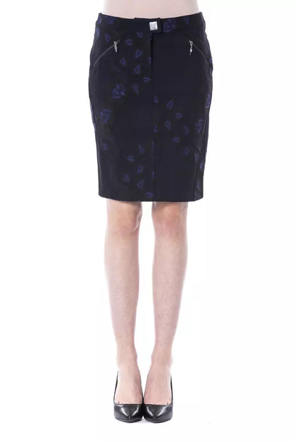 BYBLOS Blue Cotton Denim Skirt