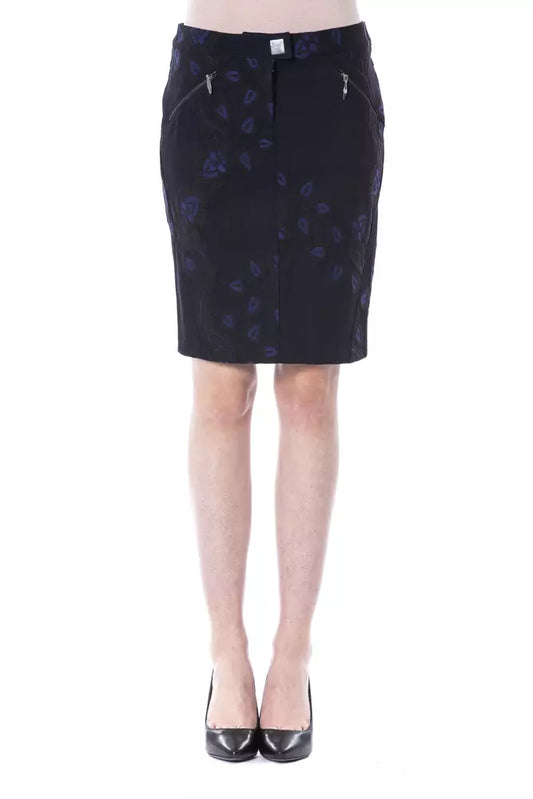BYBLOS Blue Cotton Denim Skirt