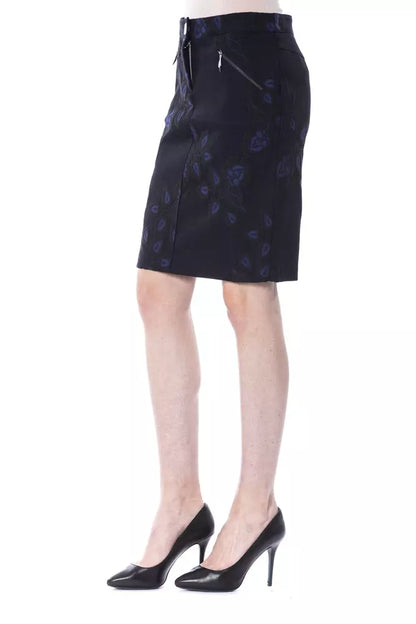 BYBLOS Blue Cotton Denim Skirt