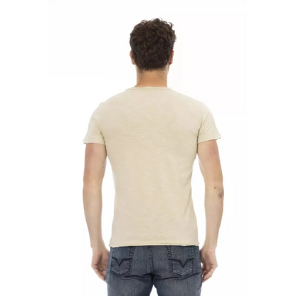Trussardi Action Beige Cotton Men T-Shirt