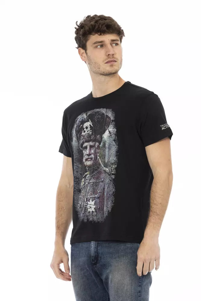 Trussardi Action Black Cotton Men's T-Shirt