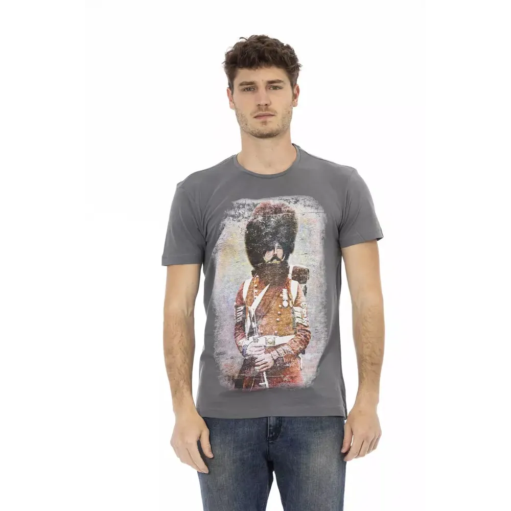Trussardi Action Gray Cotton Men T-Shirt