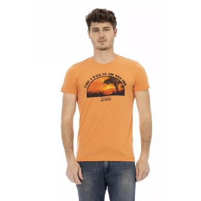 Trussardi Action Orange Cotton Men T-Shirt