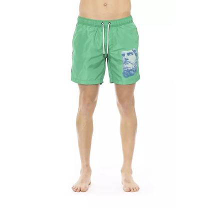 Bikkembergs Green Polyester Men Swim Short