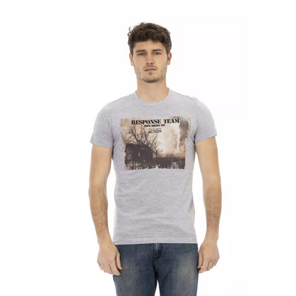 Trussardi Action Gray Cotton Men T-Shirt