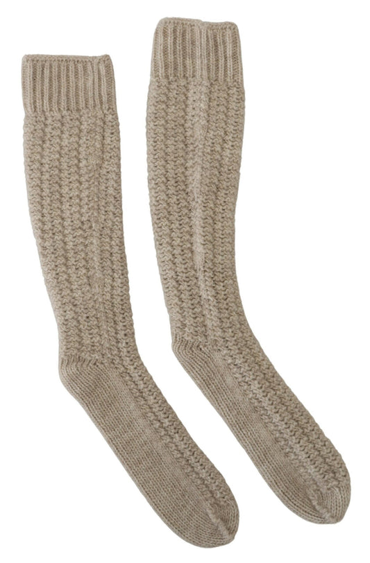 Dolce & Gabbana beige over-the-calf wool-blend socks