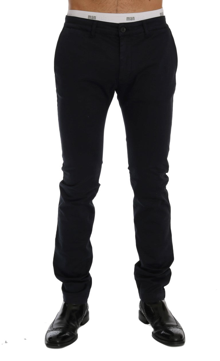 GF Ferre blue cotton stretch chinos