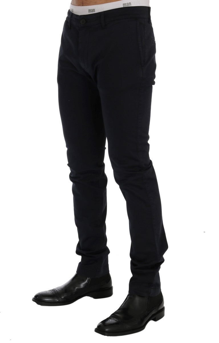 GF Ferre blue cotton stretch chinos