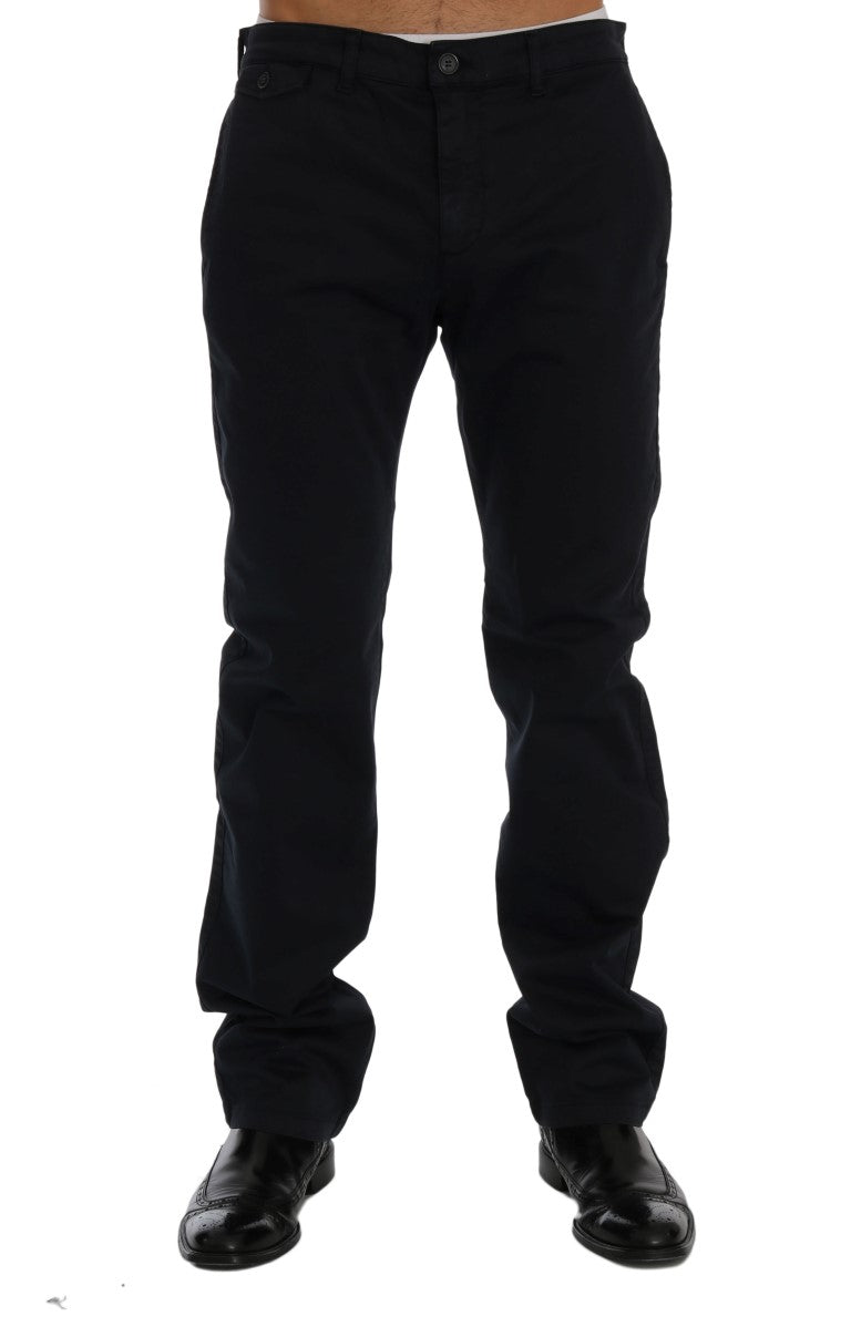 GF Ferre Blue Cotton Stretch Chinos