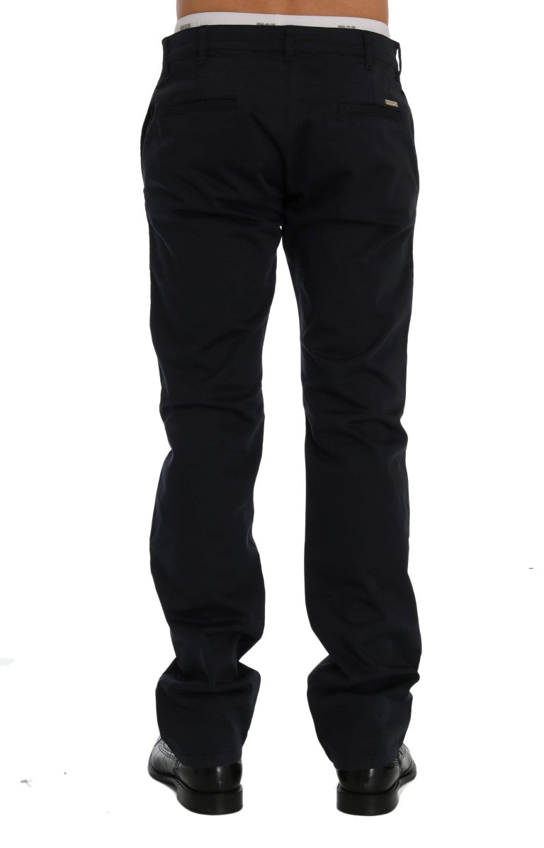 GF Ferre Blue Cotton Stretch Chinos