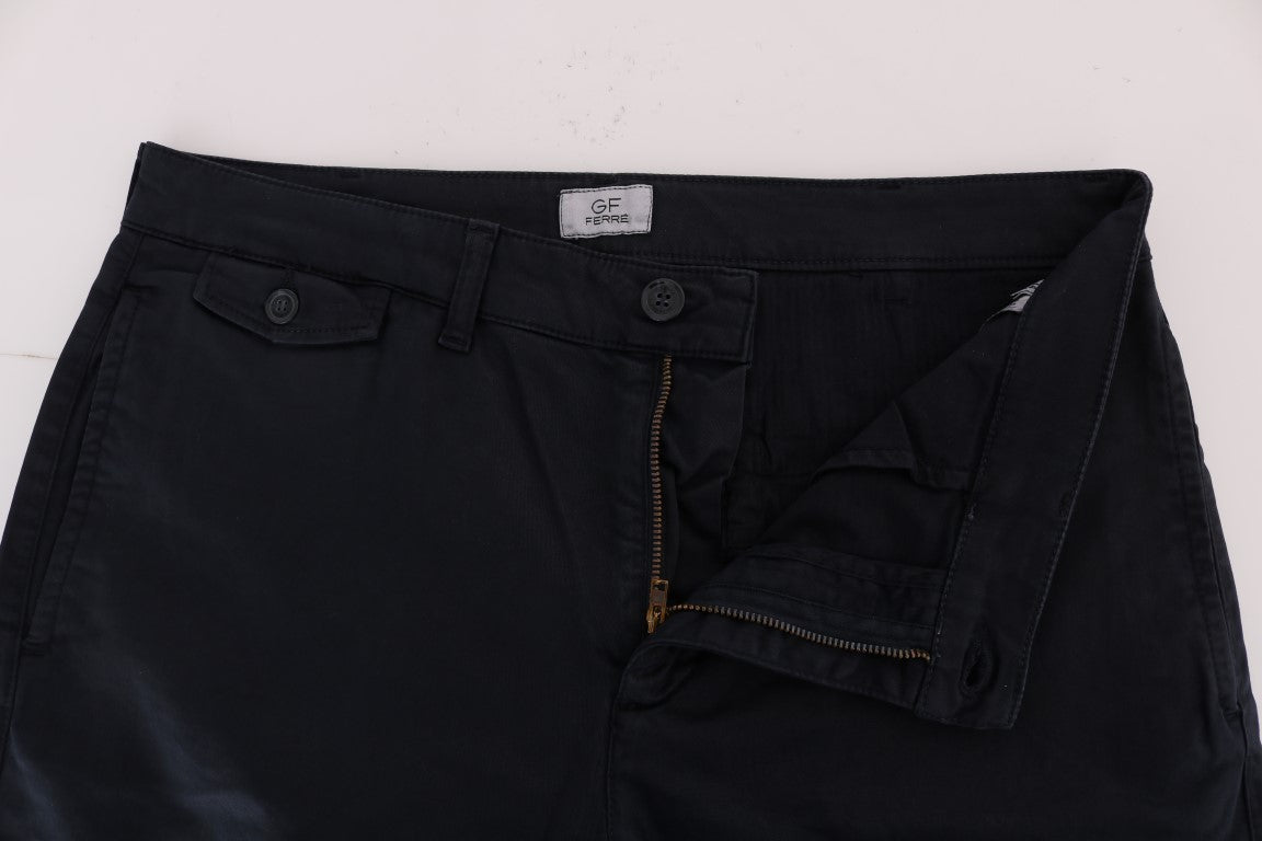 GF Ferre Blue Cotton Stretch Chinos