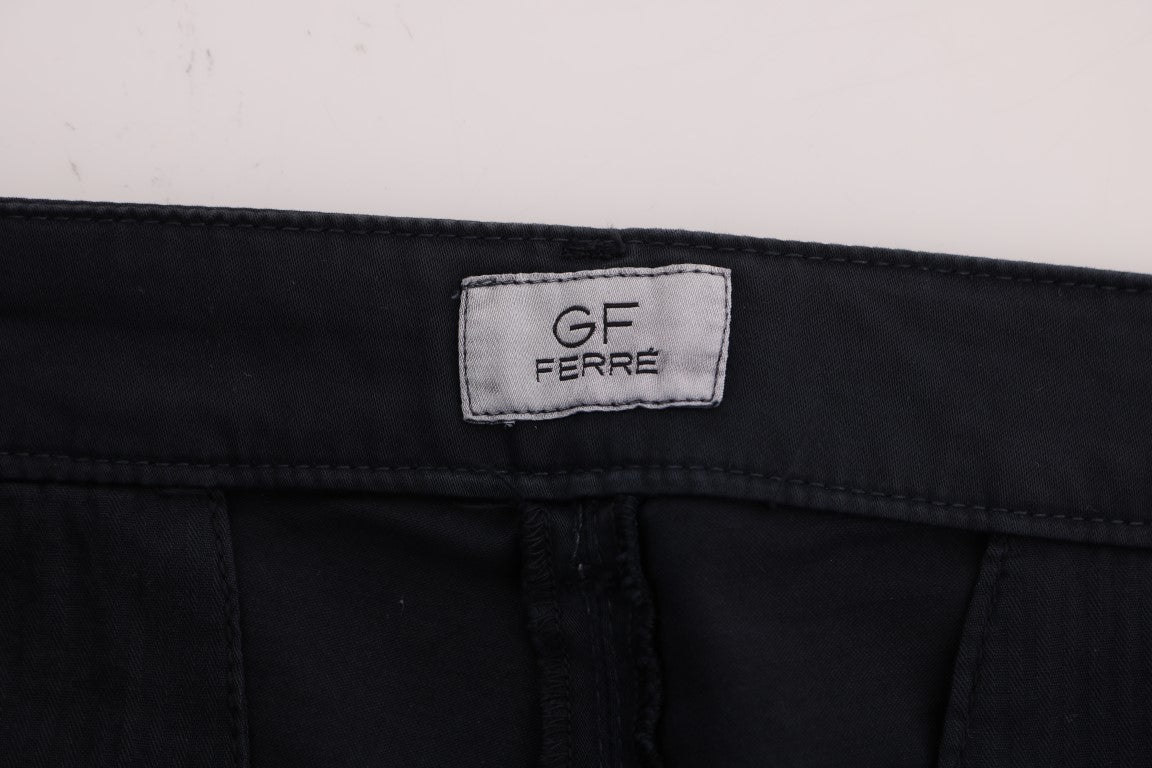 GF Ferre Blue Cotton Stretch Chinos