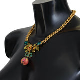 Dolce & Gabbana Elegant Alua Gold-Tone Floral Fruit Necklace