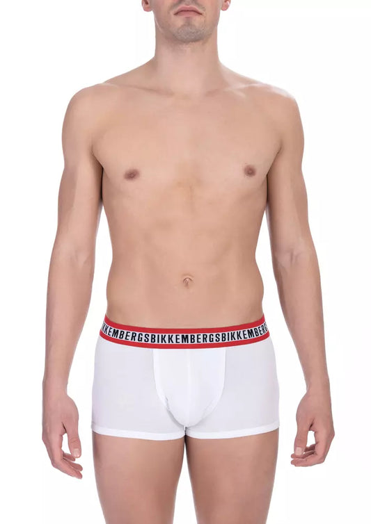 Bikkembergs White Cotton Men's Underwear Trunk Pair