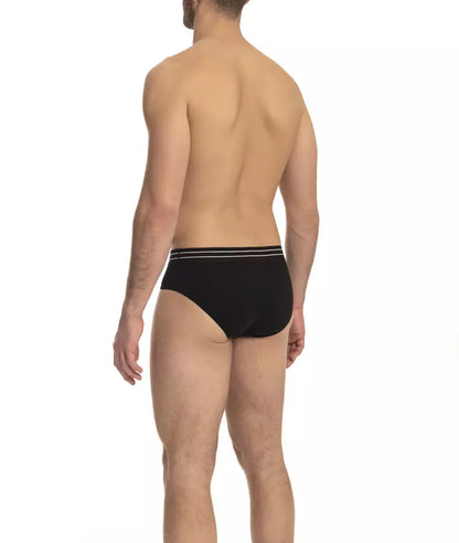 Cavalli Class Black Cotton Men's Underwear Trio Pack