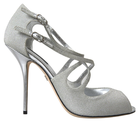 Dolce & Gabbana silver shimmer sandal pumps