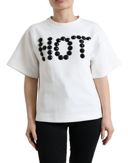 Dolce & Gabbana white stretch cotton-blend T-shirt