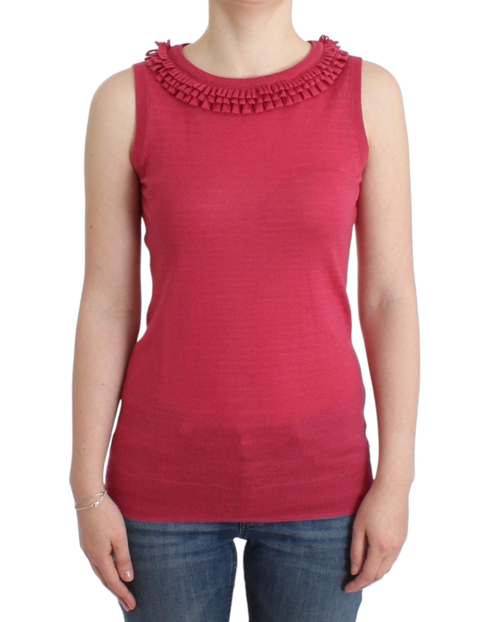 John Galliano pink wool knit top