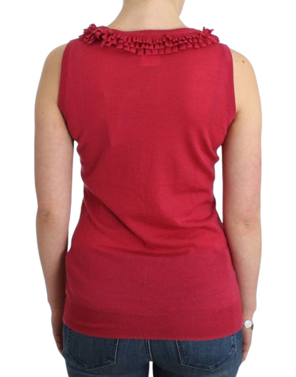 John Galliano pink wool knit top