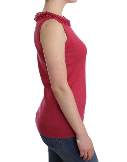 John Galliano pink wool knit top
