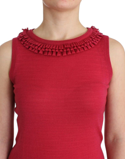 John Galliano pink wool knit top