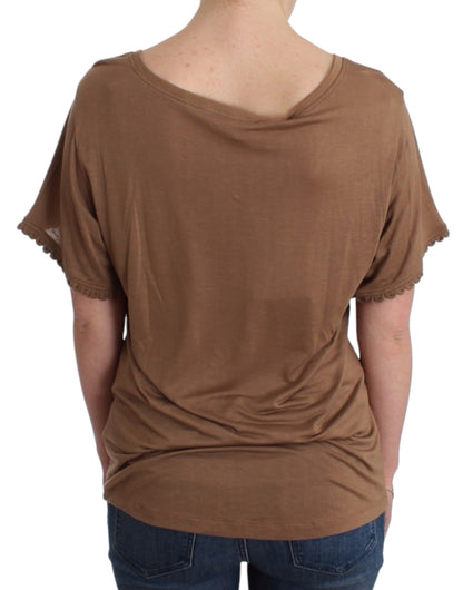 Brown John Galliano short-sleeved T-shirt in rayon