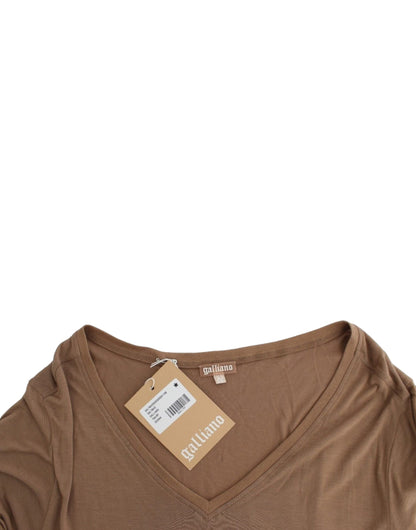 Brown John Galliano short-sleeved T-shirt in rayon