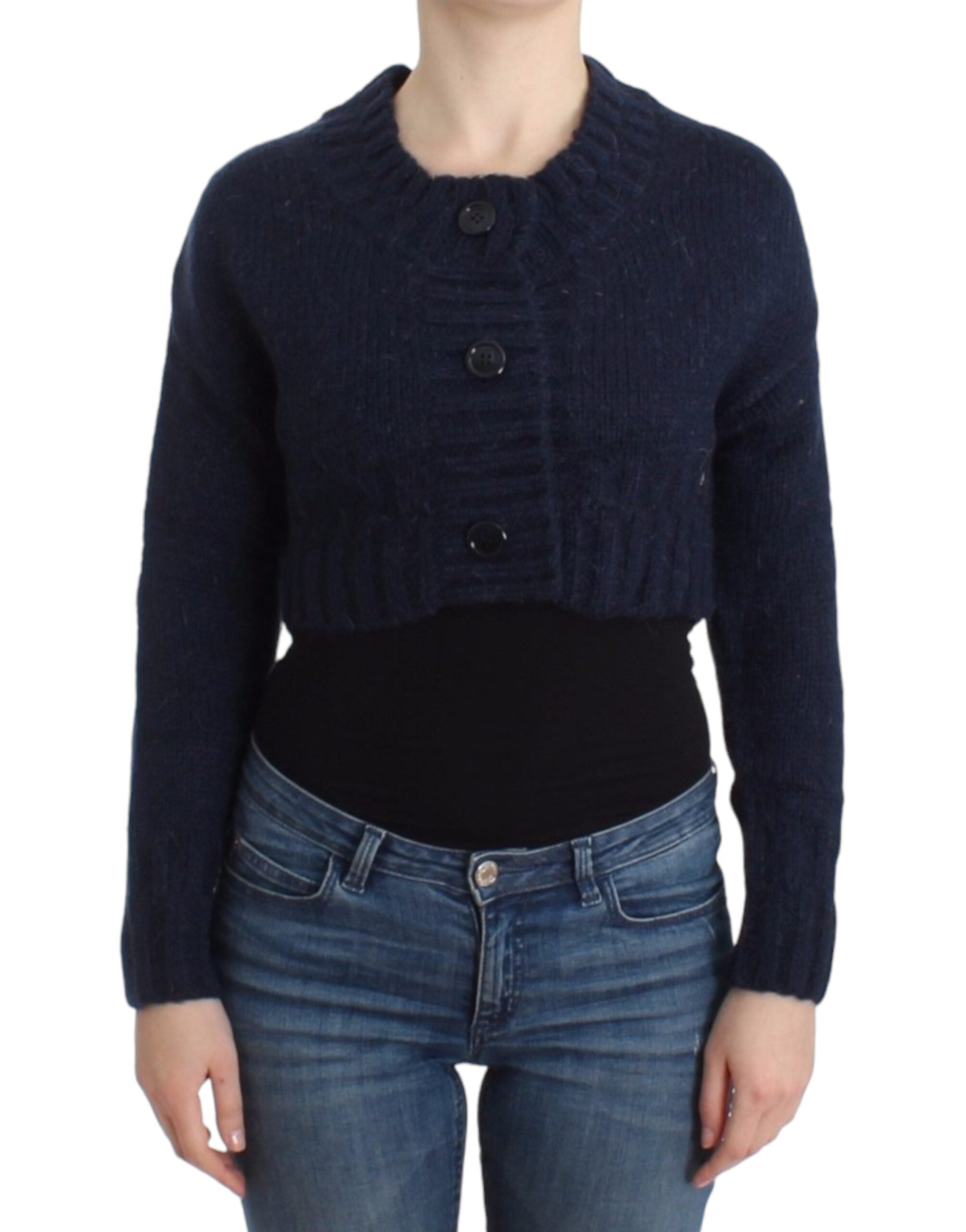 Blue John Galliano cropped cardigan in acrylic and mohair