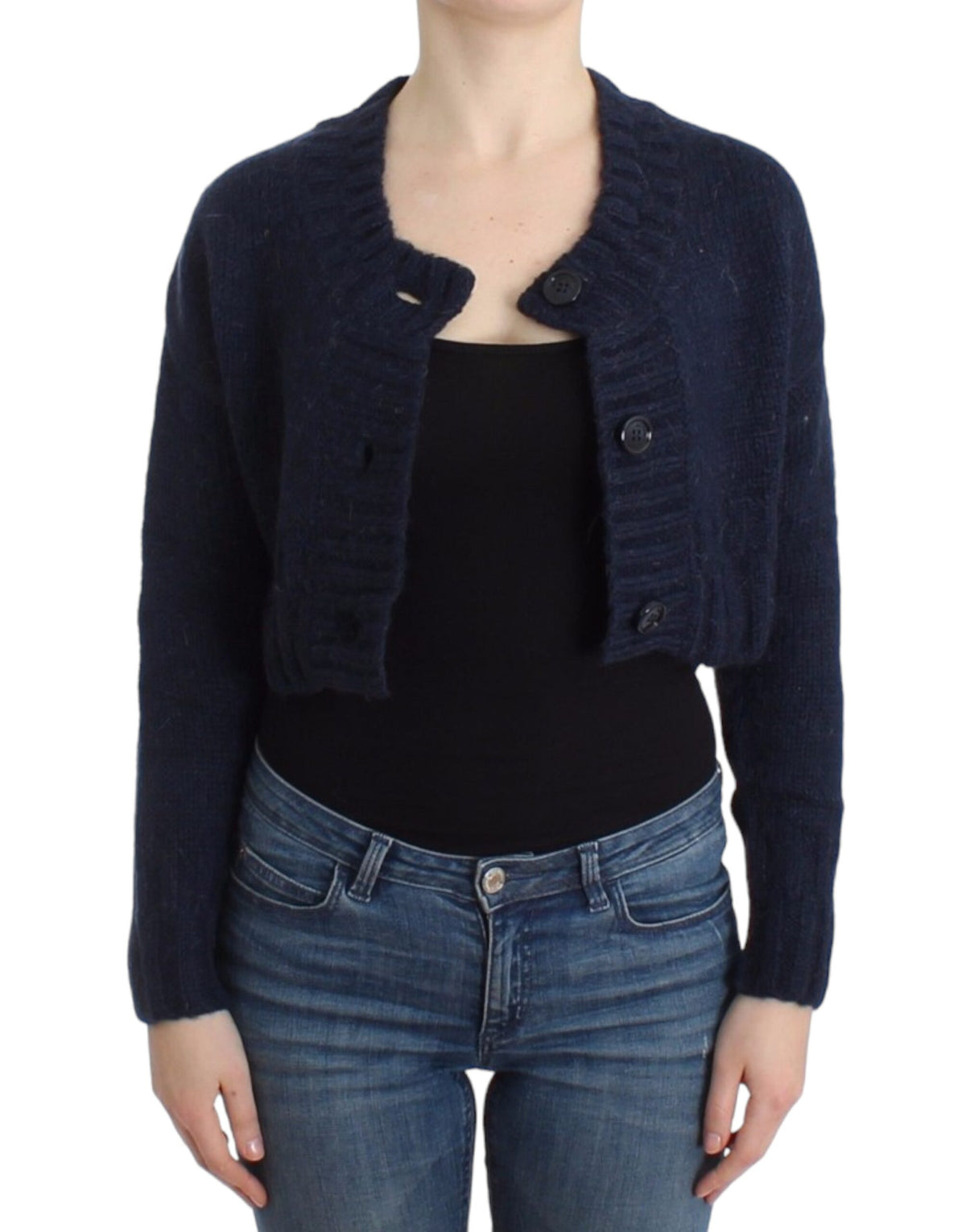 Blue John Galliano cropped cardigan in acrylic and mohair