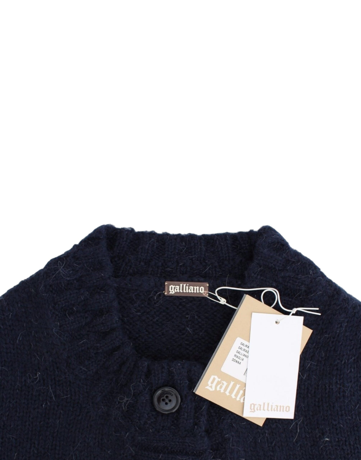 Blue John Galliano cropped cardigan in acrylic and mohair