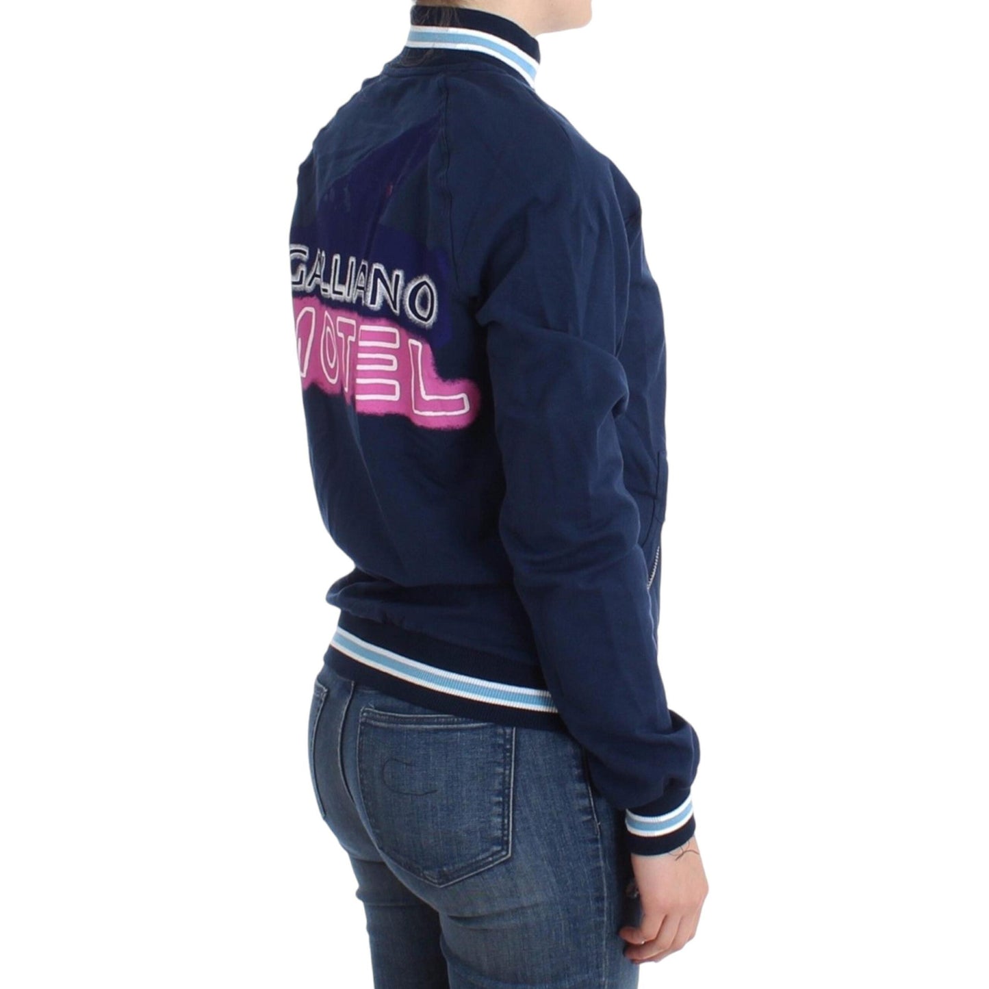John Galliano Blue zip cotton cardigan
