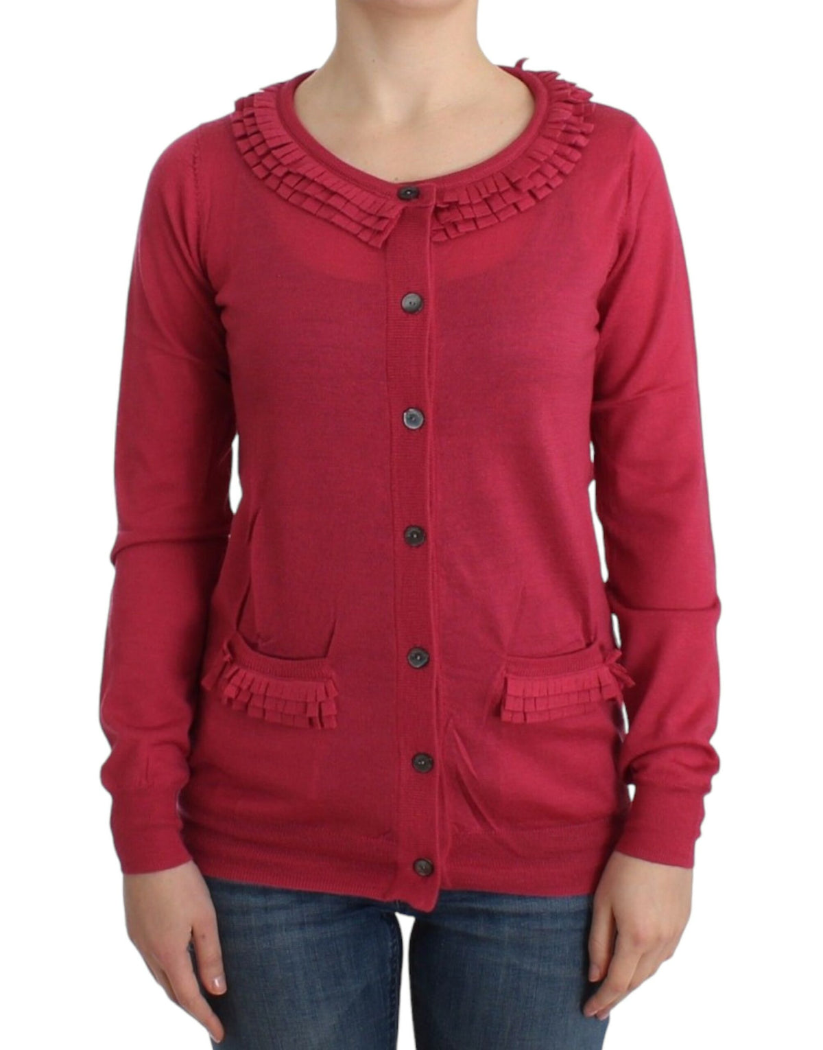 John Galliano pink wool cardigan
