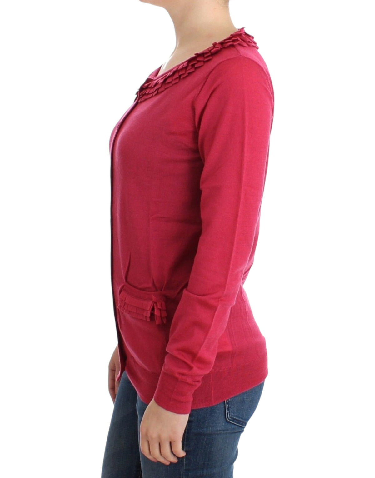 John Galliano pink wool cardigan