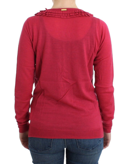 John Galliano pink wool cardigan