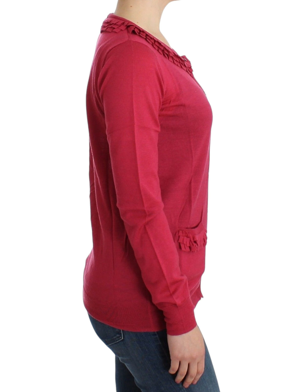 John Galliano pink wool cardigan