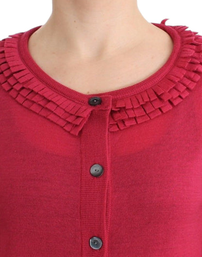 John Galliano pink wool cardigan