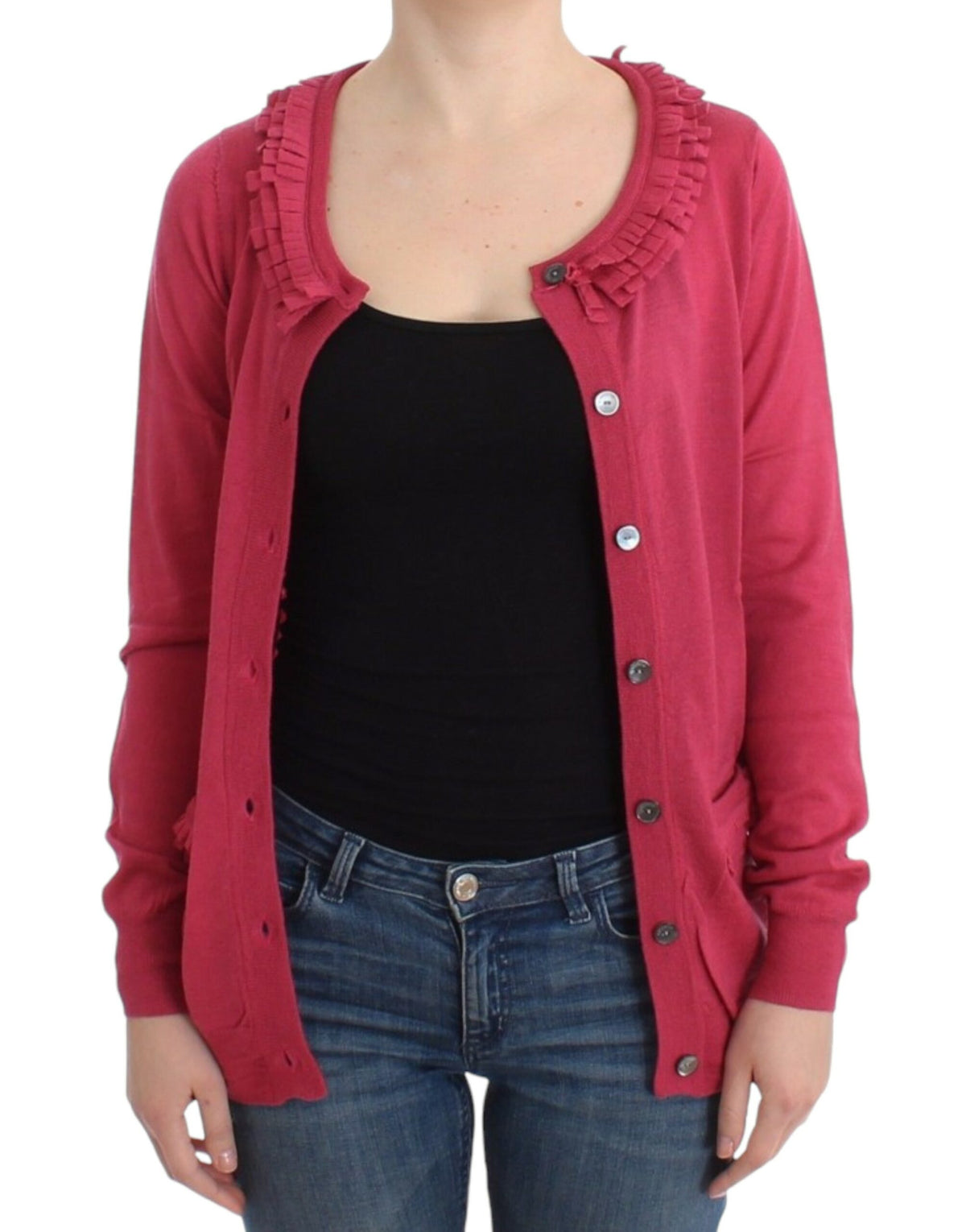 John Galliano pink wool cardigan