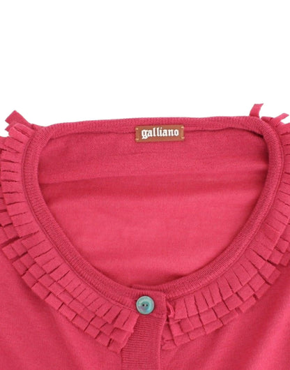 John Galliano pink wool cardigan