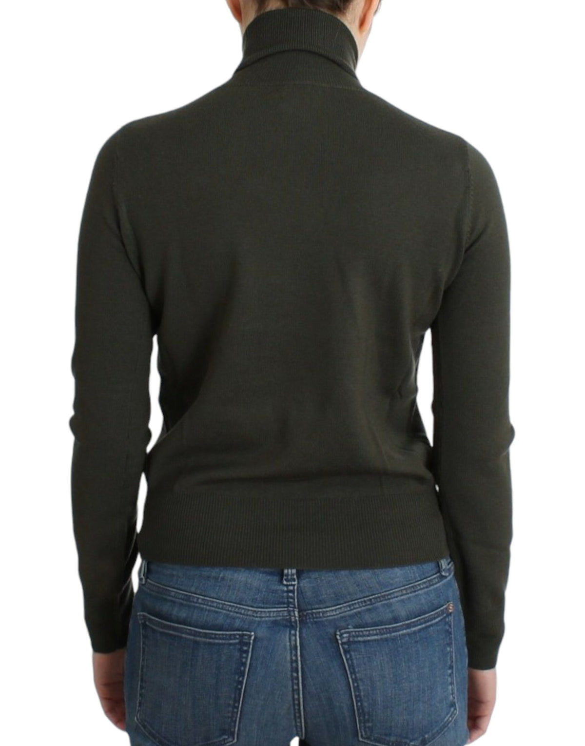 John Galliano green virgin wool turtleneck sweater