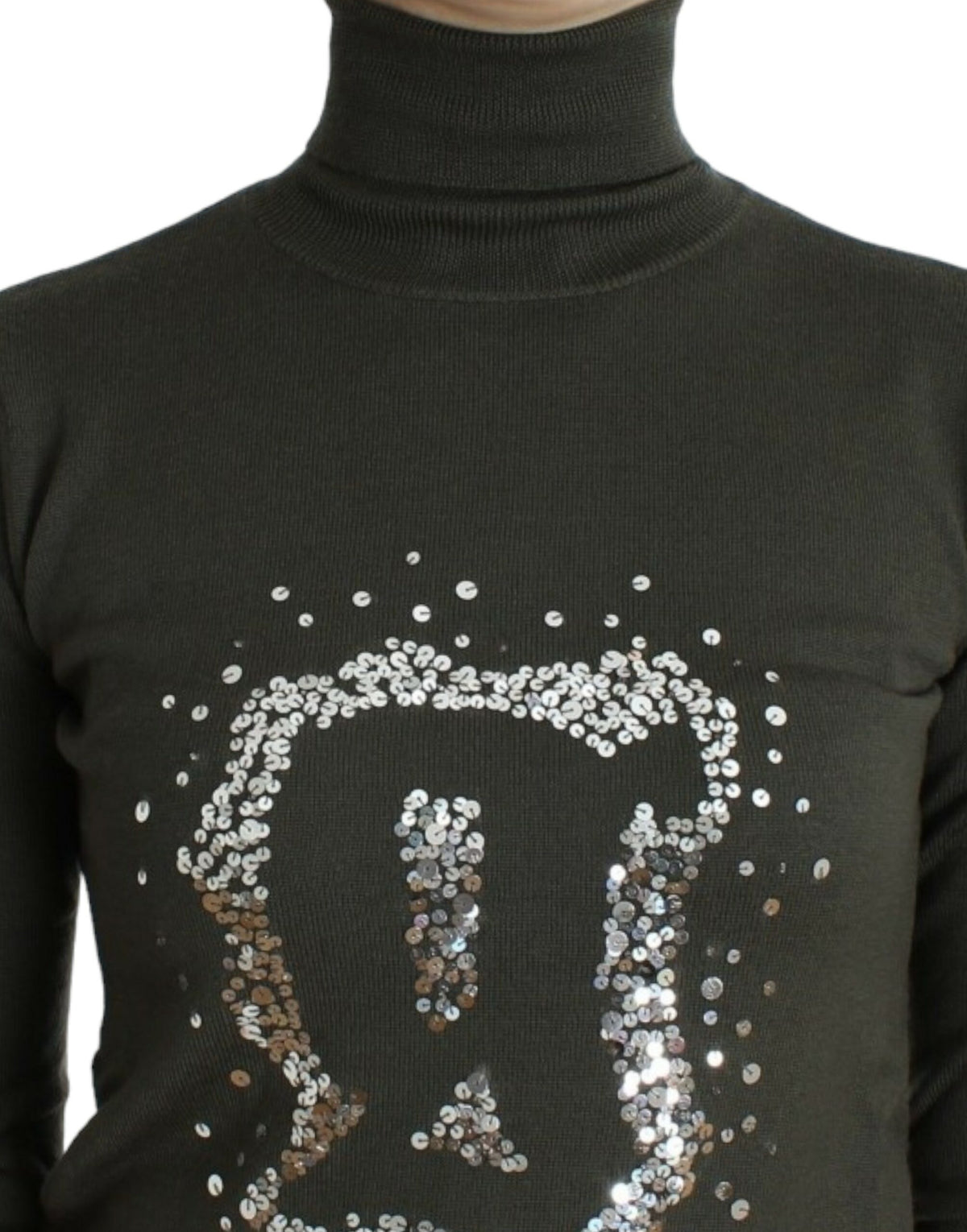 John Galliano green virgin wool turtleneck sweater